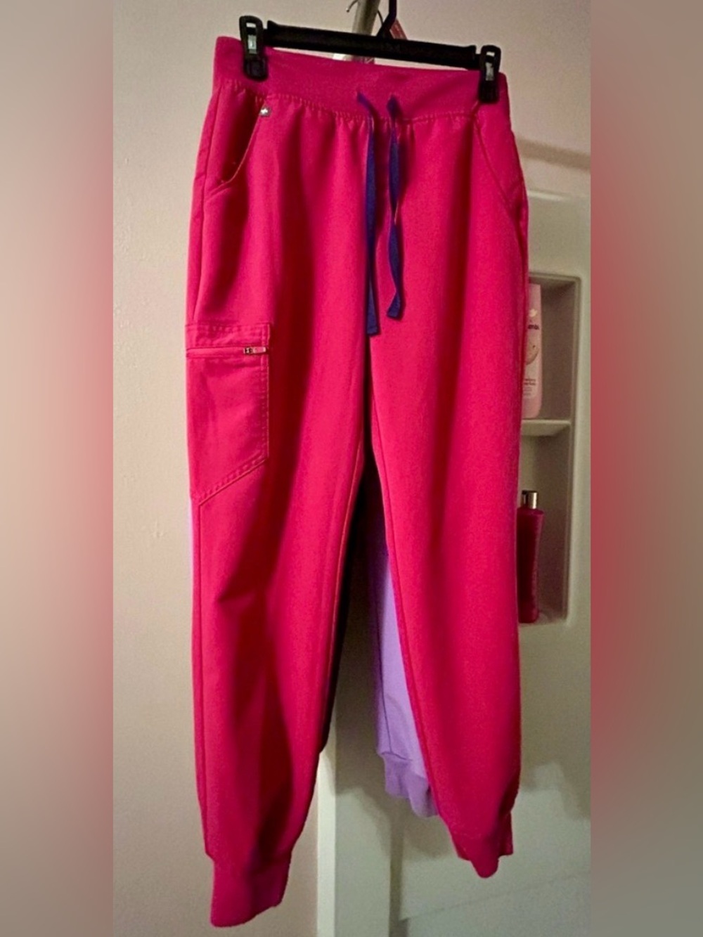 Figs Pink raspberry sorbet XS Zamora jogger Technical Collection scrub joggers